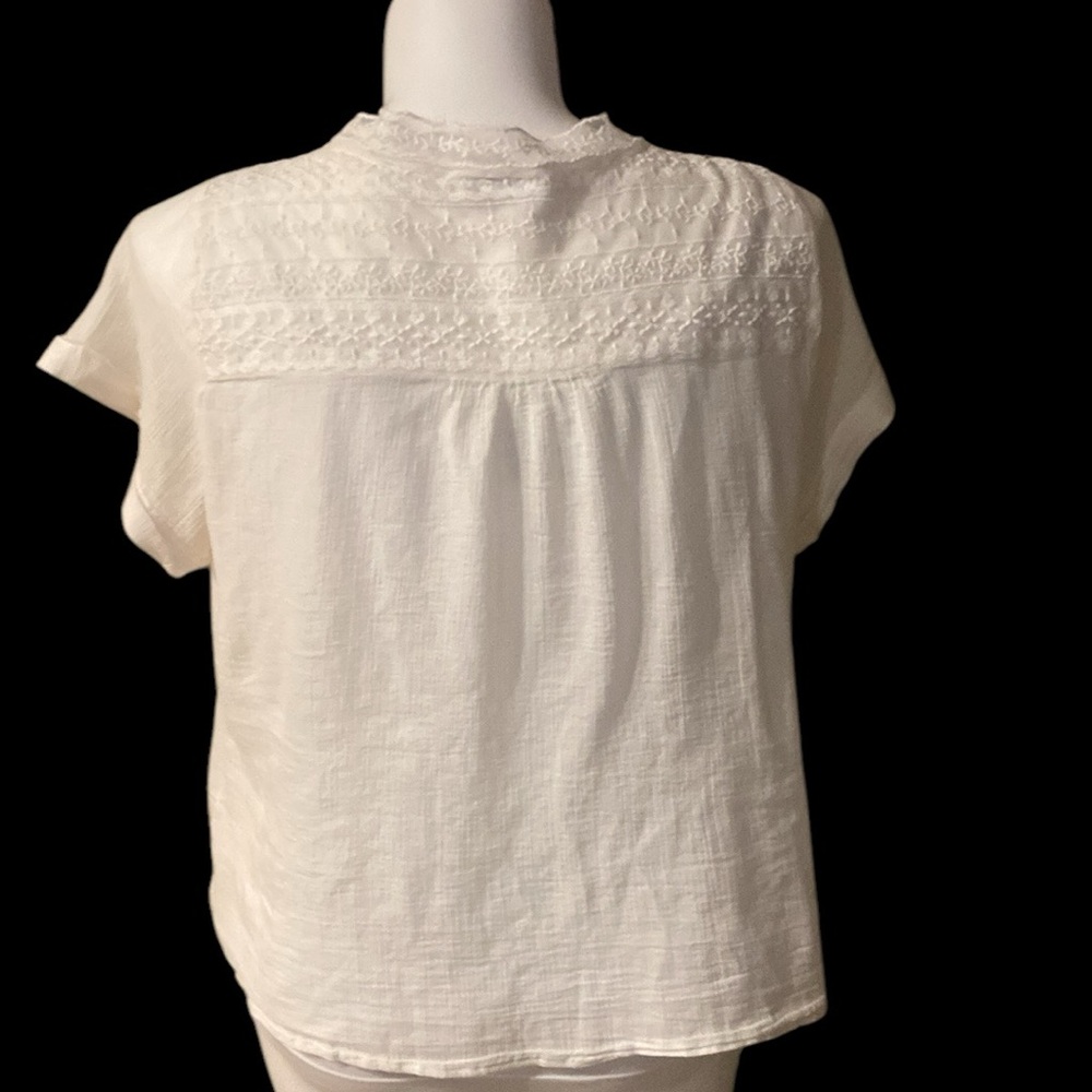 Lucky Brand Lightweight Gauze and Lace Romantic Top, Size 1X - Picture 4 of 9